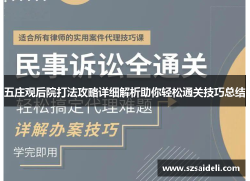 五庄观后院打法攻略详细解析助你轻松通关技巧总结